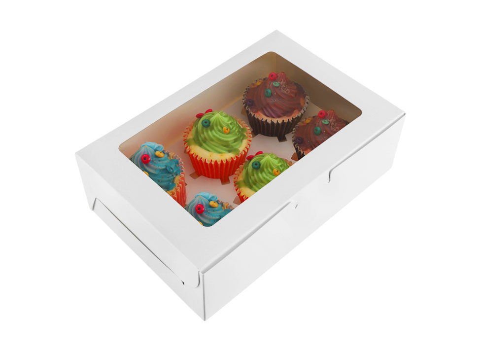 6 cupcake, muffinos tároló doboz, ablakos, 480 Ft/db