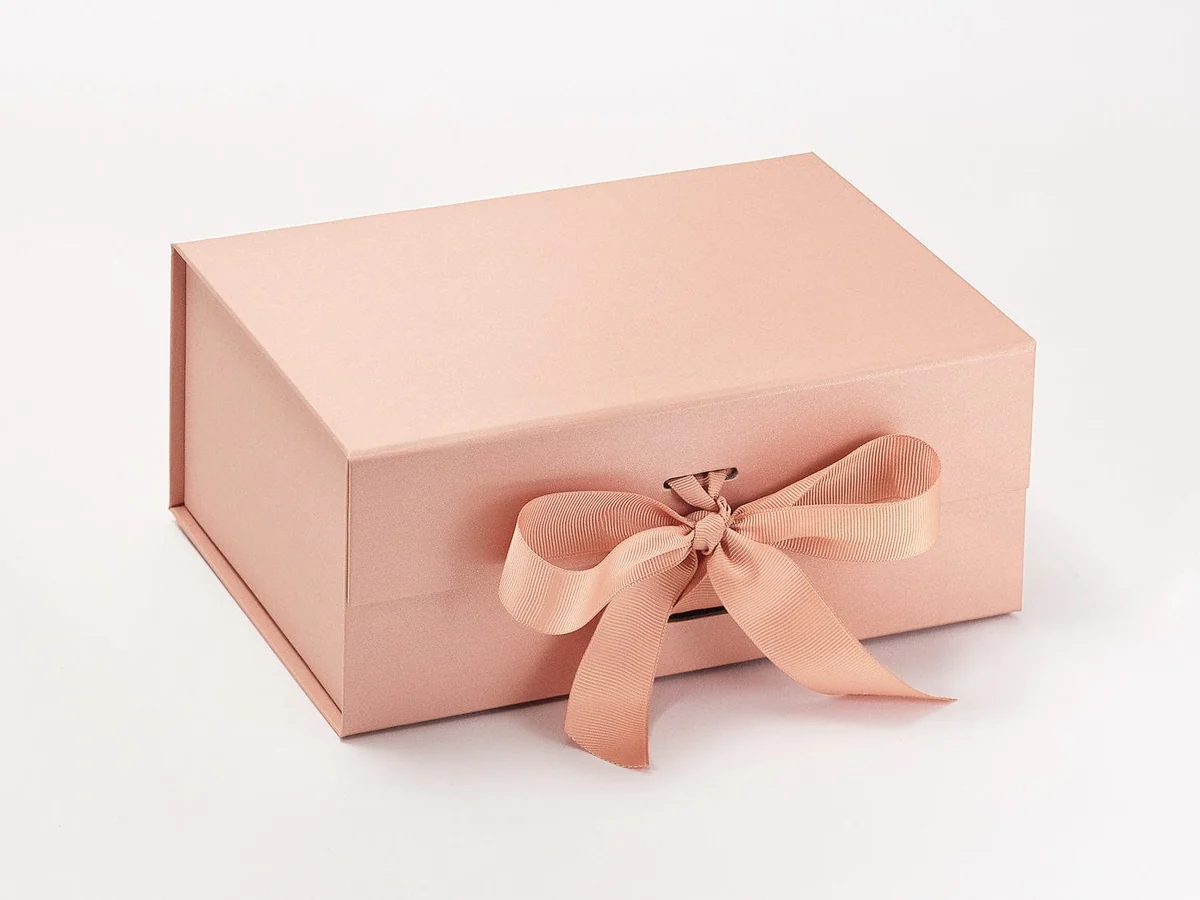A5 mély rosegold mágneszáras, cserélhető szalagos doboz